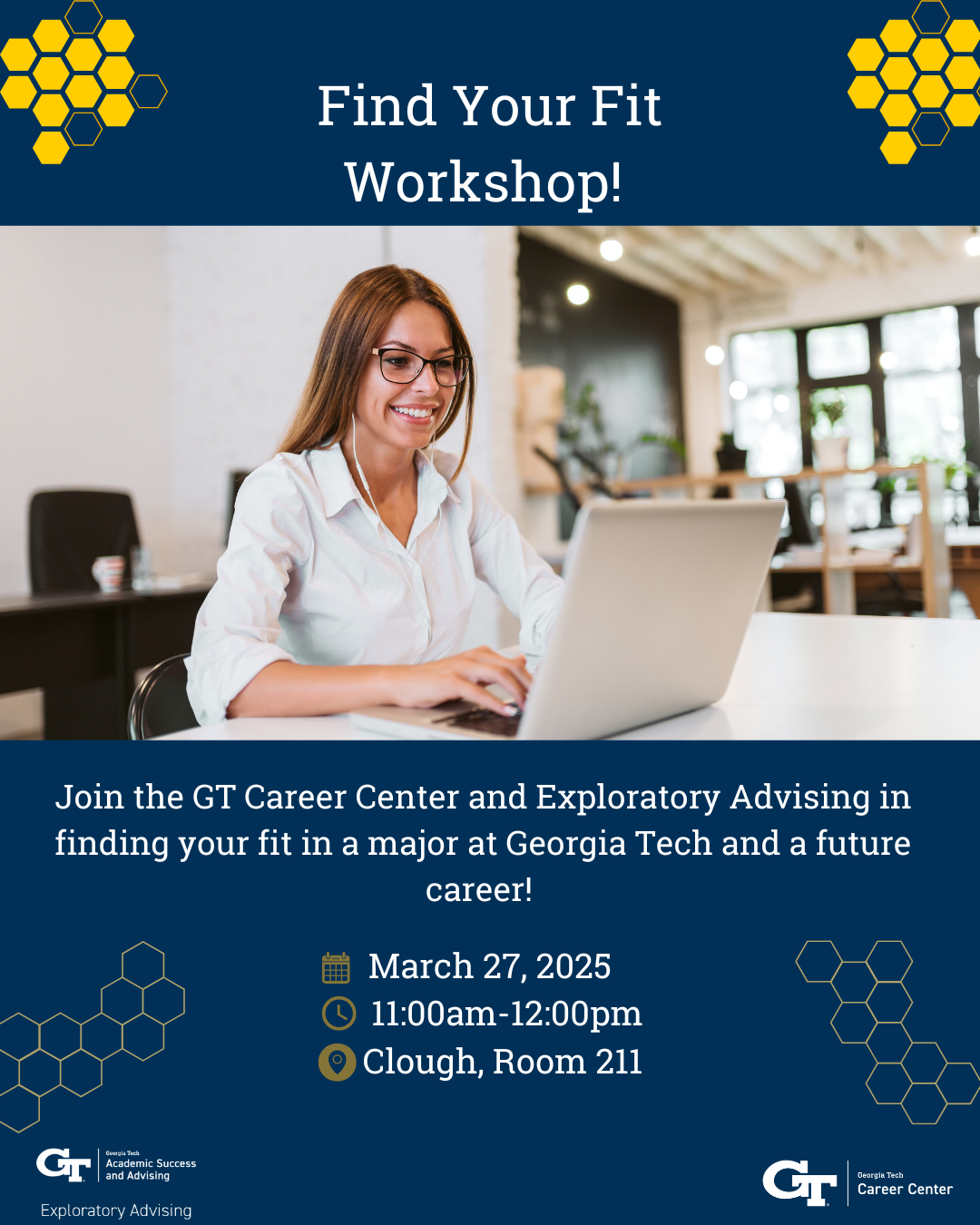 Having trouble connecting your major and career? Will changing your major help you achieve your career goals? Join the Career Center and Exploratory Advising for Find Your Fit Workshop where we will discuss how your major coordinates with your career! Having trouble connecting your major and career? Will changing your major help you achieve your career goals? Join the Career Center and Exploratory Advising for Find Your Fit Workshop where we will discuss how your major coordinates with your career! 